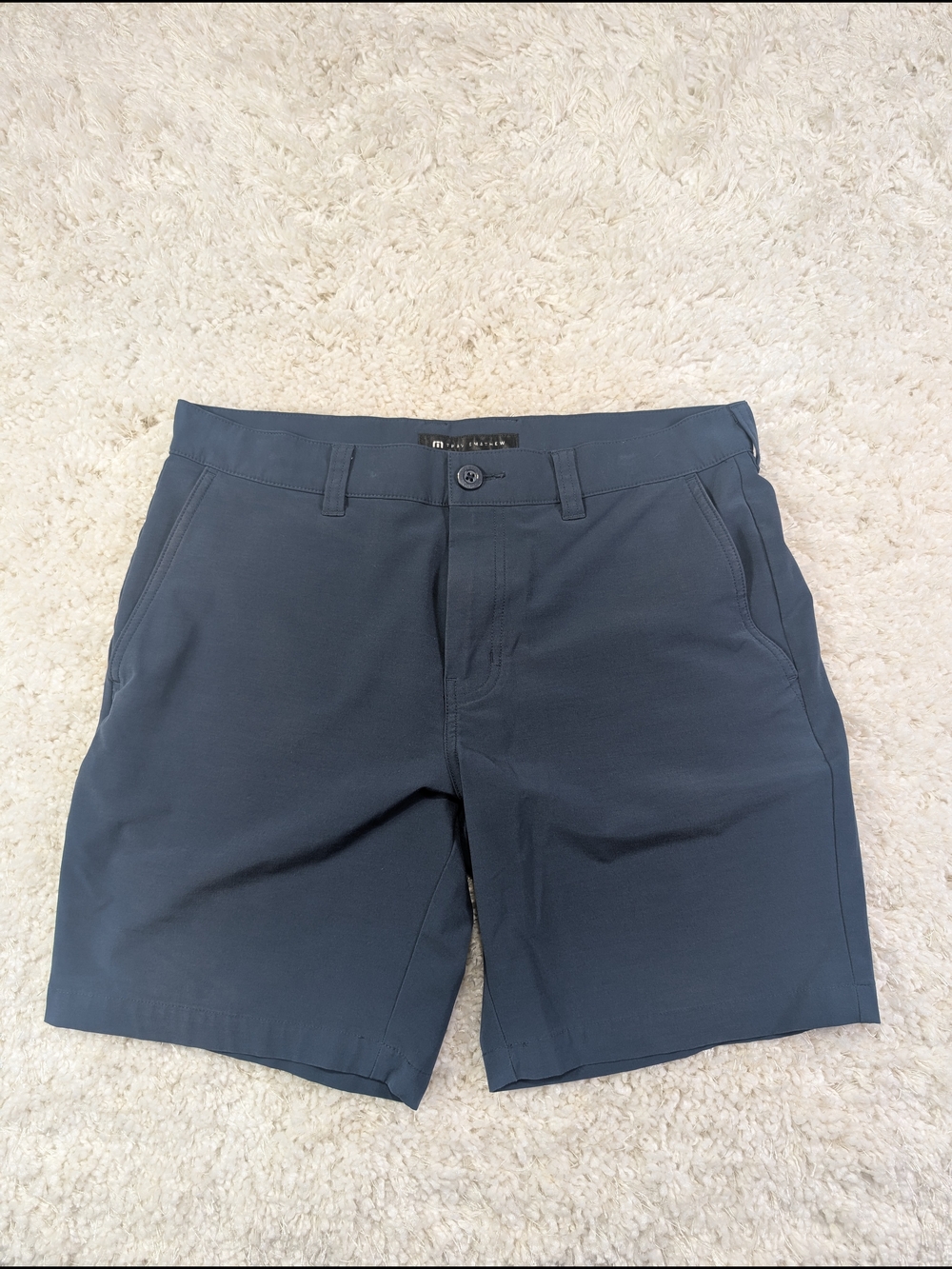 Travis Mathew Men's Dark Blue Flat Front Performance Shorts